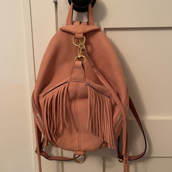 Rebecca Minkoff leather pink fringe backpack! main image 6